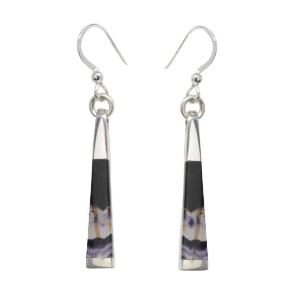 White Gold Blue John Drop Earrings