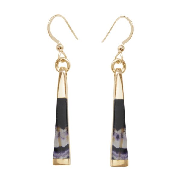 Yellow Gold Blue John Drop Earrings