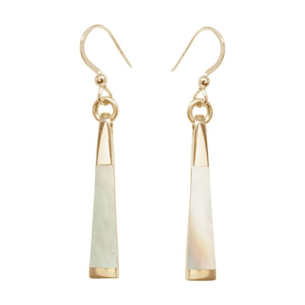 Yellow Gold Mother of Pearl Drop Earrings