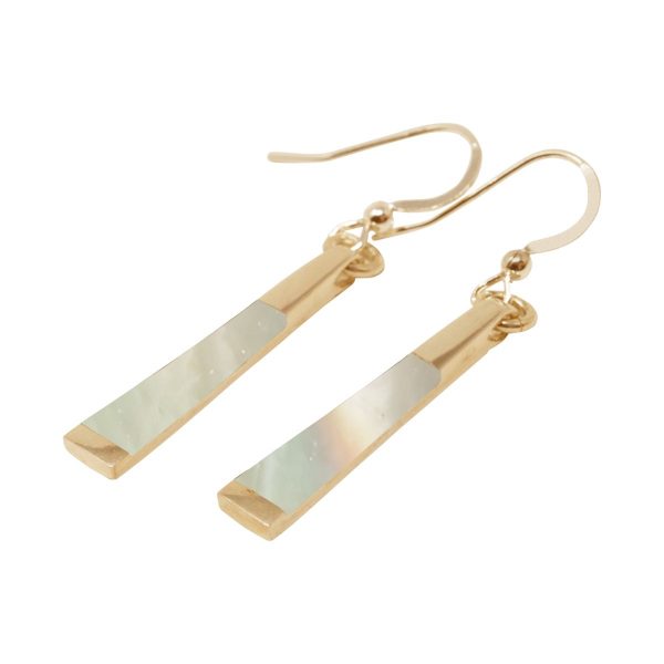 Yellow Gold Mother of Pearl Drop Earrings