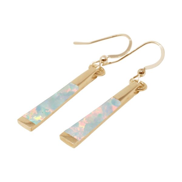 Yellow Gold Opalite Sun Ice Drop Earrings