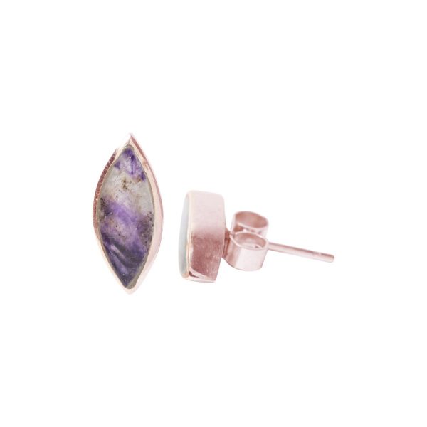 Rose Gold Blue John Stud Earrings