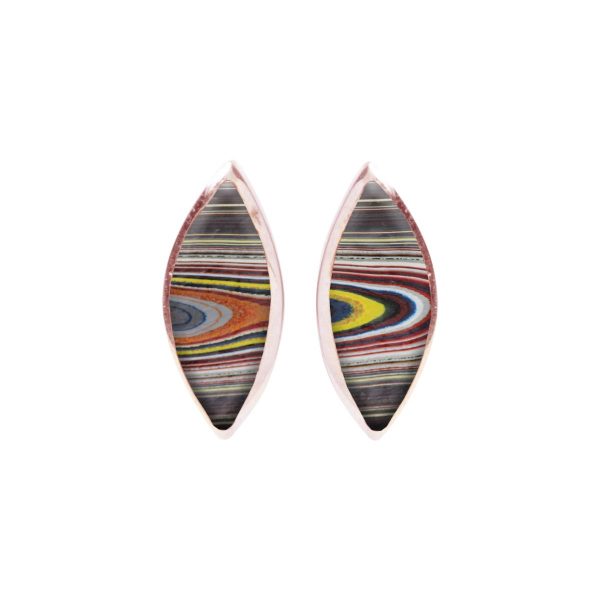 Rose Gold Fordite Stud Earrings