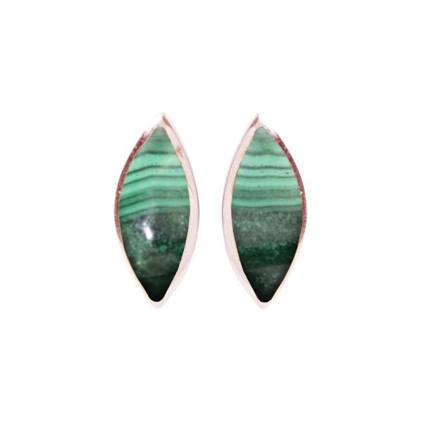 Rose Gold Malachite Stud Earrings