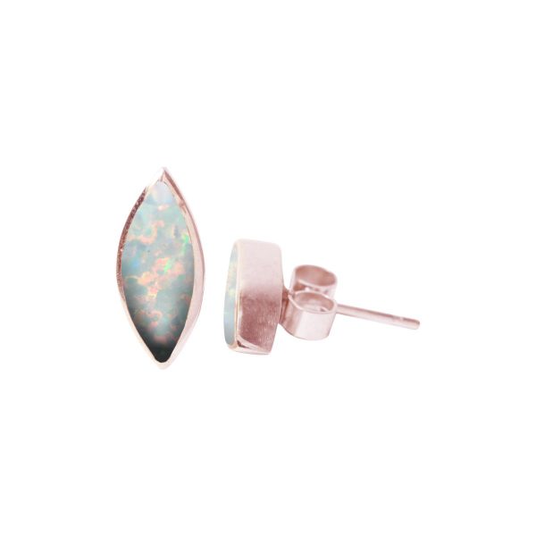 Rose Gold Opalite Sun Ice Stud Earrings