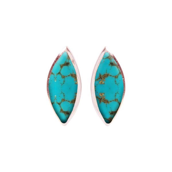 Rose Gold Turquoise Stud Earrings