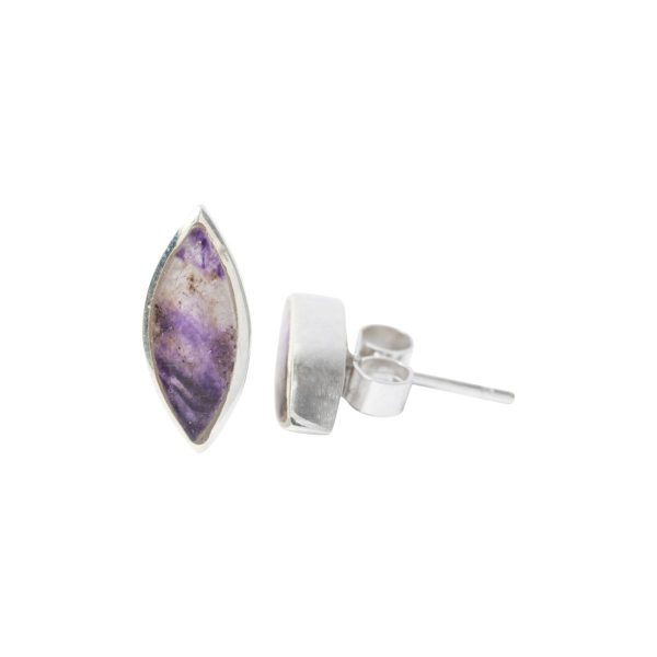 Silver Blue John Stud Earrings