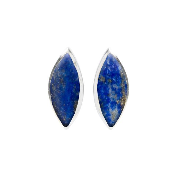 Silver Lapis Stud Earrings