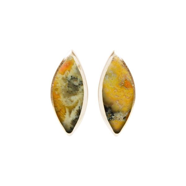 Gold Bumblebee Jasper Stud Earrings