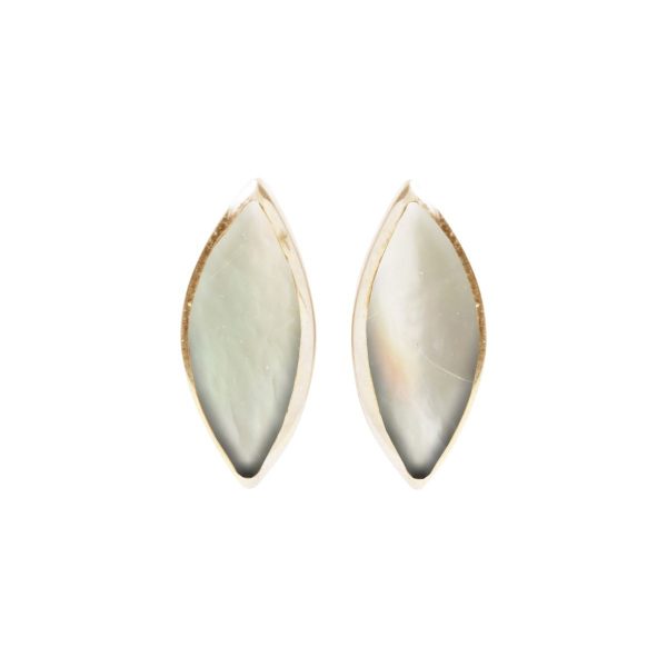 Gold Mother of Pearl Stud Earrings