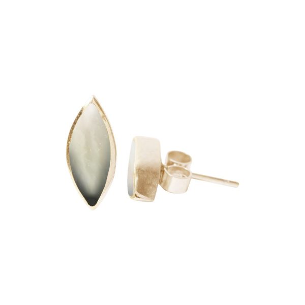 Gold Mother of Pearl Stud Earrings