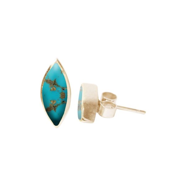 Gold Turquoise Stud Earrings