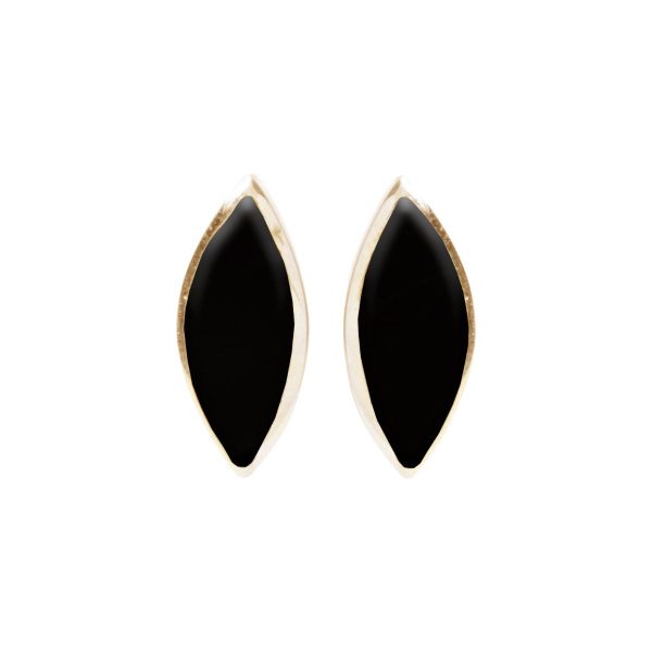 Gold Whitby Jet Stud Earrings