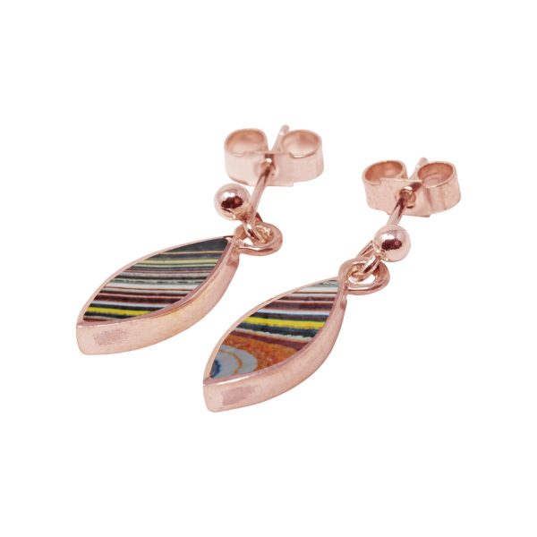 Rose Gold Fordite Drop Earrings