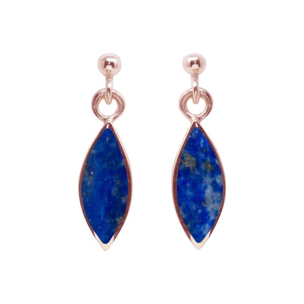 Rose Gold Lapis Drop Earrings