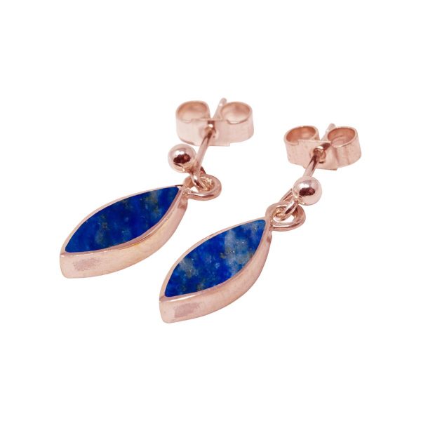 Rose Gold Lapis Drop Earrings