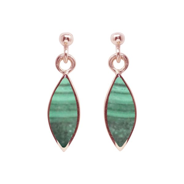 Rose Gold Malachite Drop Earrings