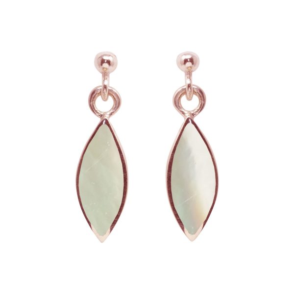 Rose Gold Mother of Pearl Drop Earrings