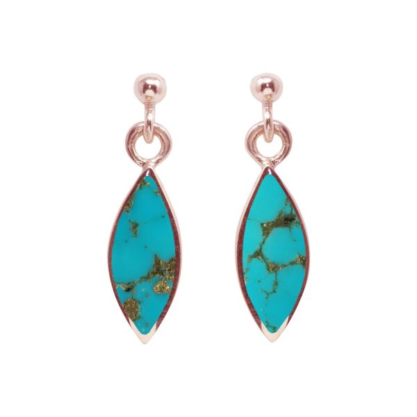 Rose Gold Turquoise Drop Earrings