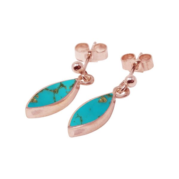 Rose Gold Turquoise Drop Earrings