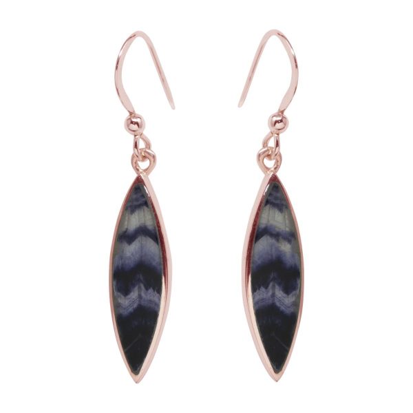 Rose Gold Blue John Drop Earrings