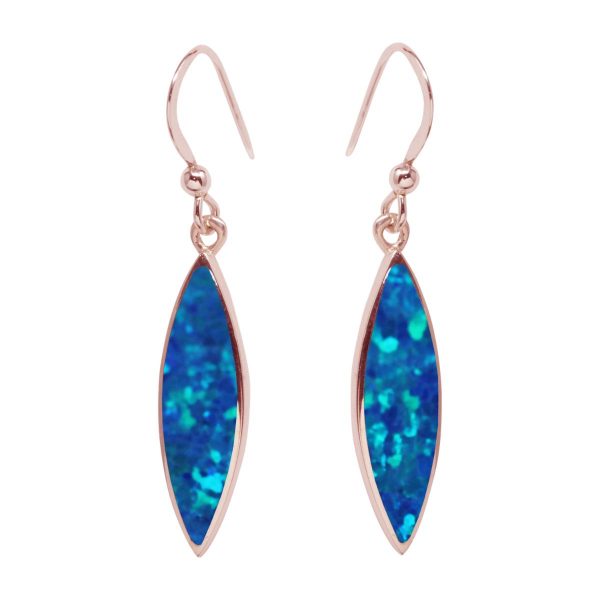Rose Gold Cobalt Blue Opalite Drop Earrings