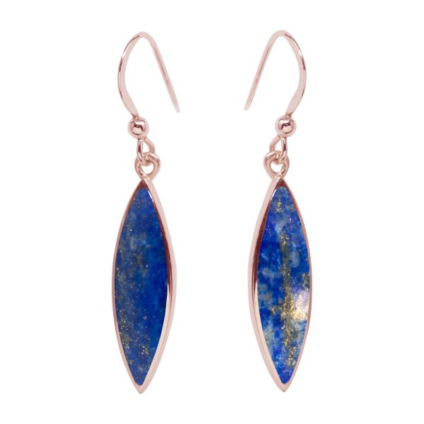 Rose Gold Lapis Drop Earrings