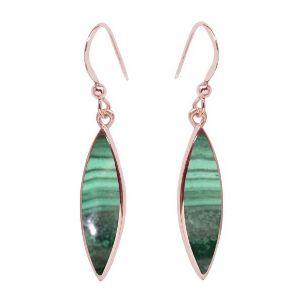 Rose Gold Malachite Drop Earrings