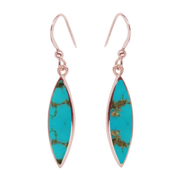 Rose Gold Turquoise Drop Earrings