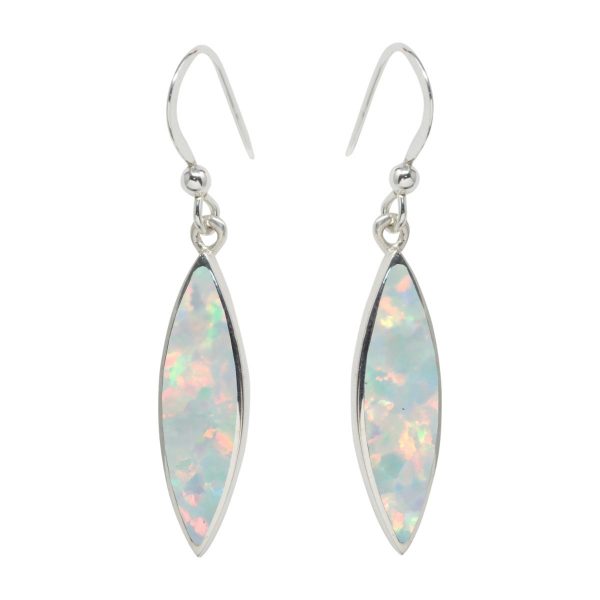 Silver Opalite Sun Ice Drop Earrings