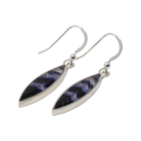 White Gold Blue John Drop Earrings