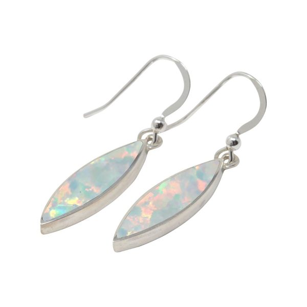 White Gold Opalite Sun Ice Drop Earrings