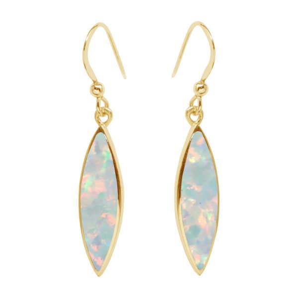 Yellow Gold Opalite Sun Drop Earrings