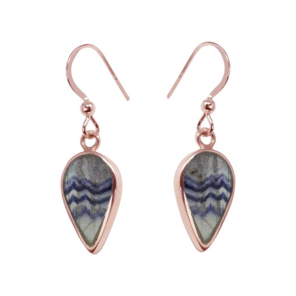 Rose Gold Blue John Drop Earrings