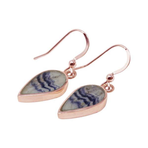 Rose Gold Blue John Drop Earrings