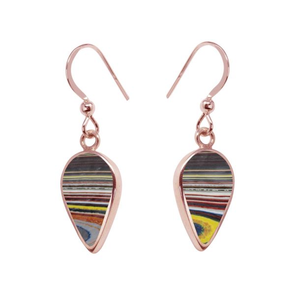 Rose Gold Fordite Drop Earrings