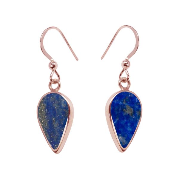 Rose Gold Lapis Drop Earrings