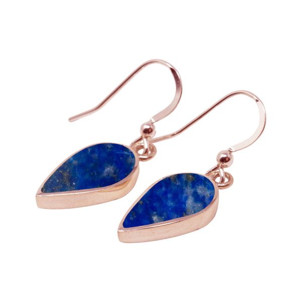 Rose Gold Lapis Drop Earrings