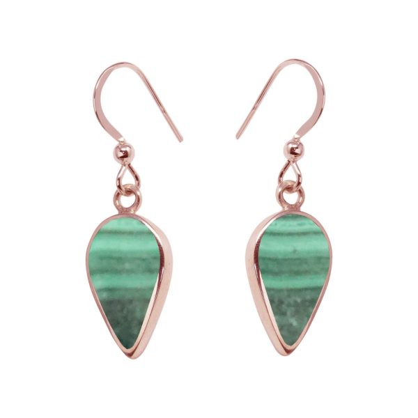 Rose Gold Malachite Drop Earrings