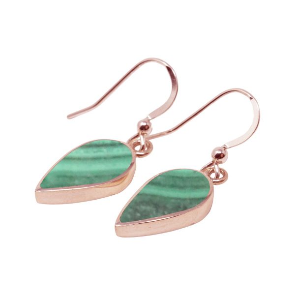 Rose Gold Malachite Drop Earrings