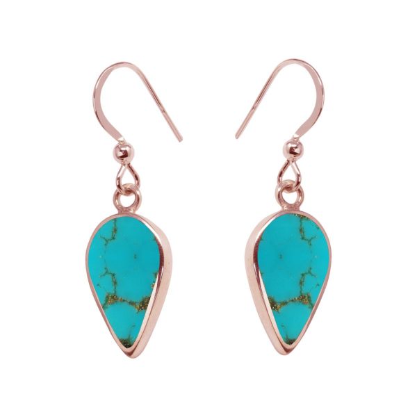 Rose Gold Turquoise Drop Earrings