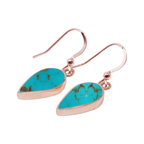 Rose Gold Turquoise Drop Earrings