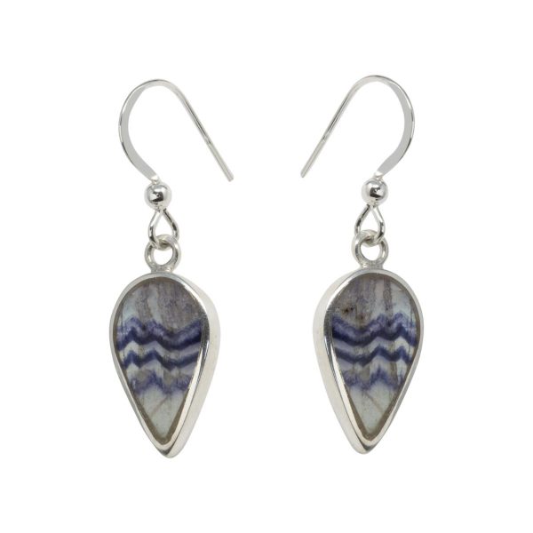 White Gold Blue John Drop Earrings