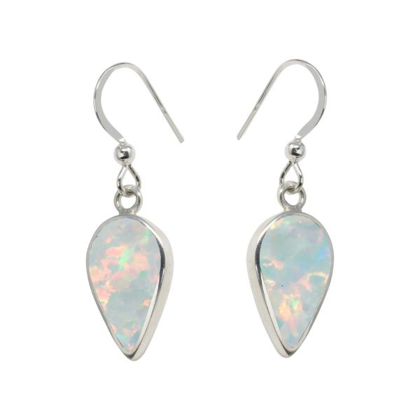 White Gold Opalite Sun Ice Drop Earrings