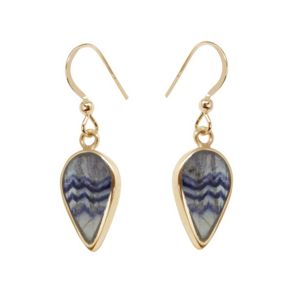 Yellow Gold Blue John Drop Earrings