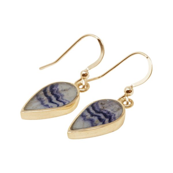 Yellow Gold Blue John Drop Earrings