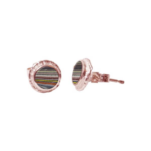 Rose Gold Fordite Stud Earrings