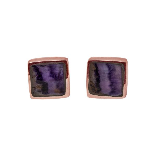 Rose Gold Square Stud Earrings