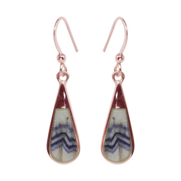 Rose Gold Blue John Drop Earrings