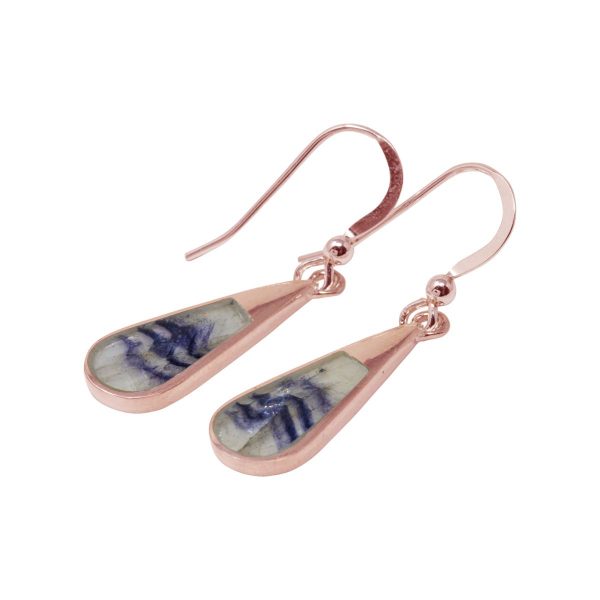 Rose Gold Blue John Drop Earrings